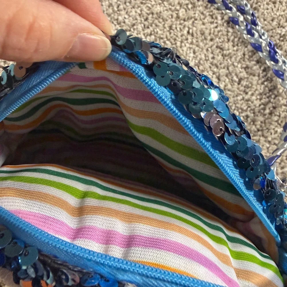Ty Beanie Boos Slush the Husky Blue Flip Sequin Crossbody Purse Kids Bag